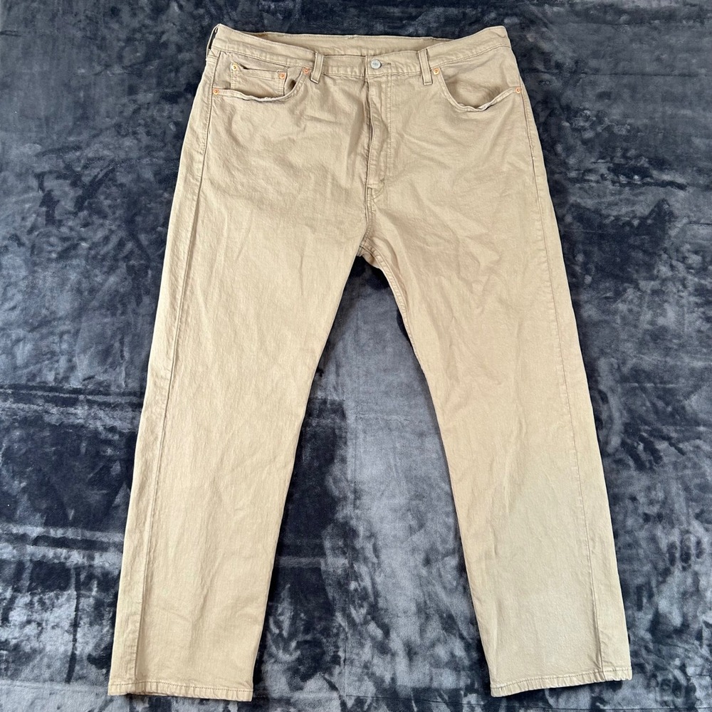 Levi's 505 Regular Fit Jeans Mens 40x30 Tan Khaki Straight Leg Denim 00505-2310